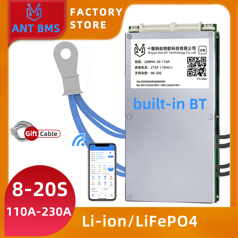 Smart Bms 24S 200A Bluetooth Lifepo4 - ระบบจัดการแบตเตอรี่ ANT Smart Balance BMS 8S-20S