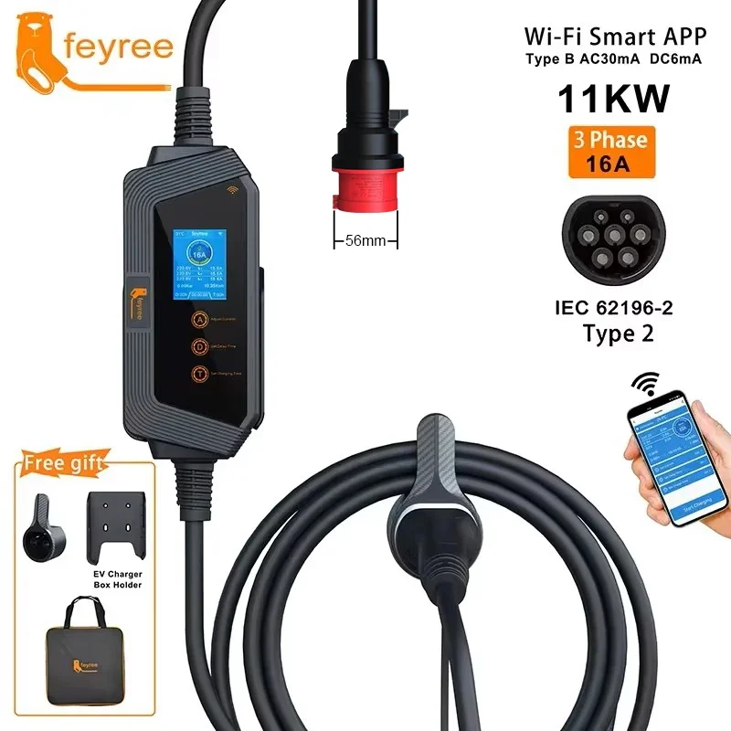 เครื่องชาร์จรถยนต์ไฟฟ้าแบบพกพา - Type 2 Portable Ev Charger 11Kw Cee บทวิจารณ์และราคา