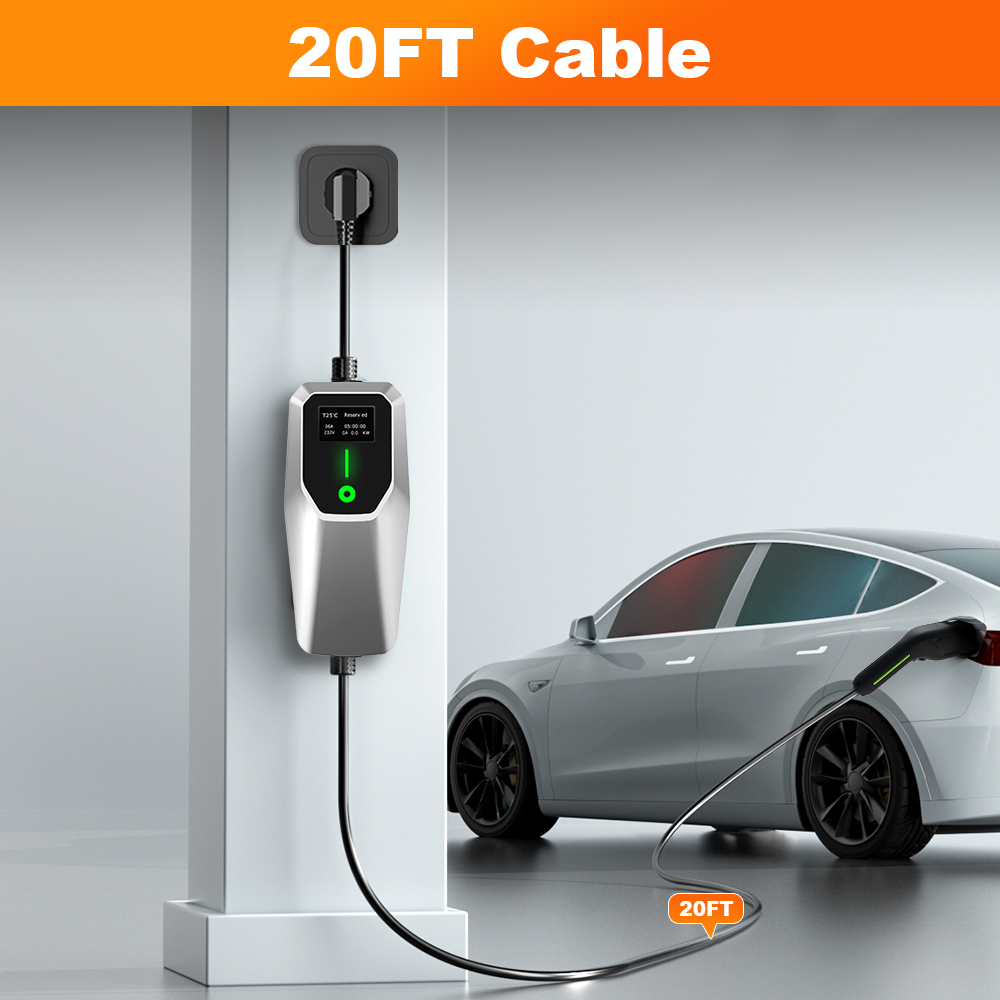 จุนซัน 32A เครื่องชาร์จรถยนต์ไ - J1772 Evse 32A Level 2 Charger บทวิจารณ์และราคา