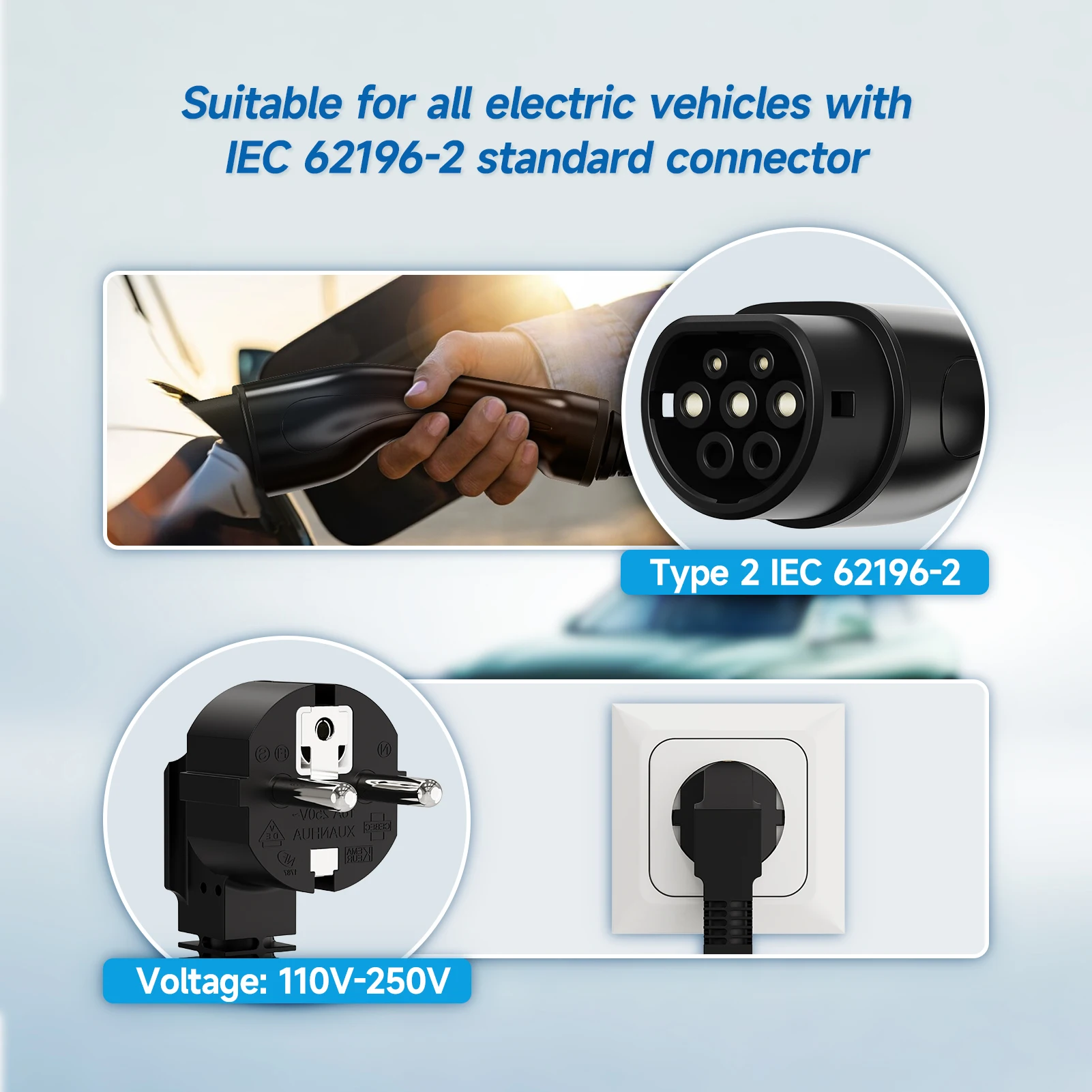 เครื่องชาร์จรถยนต์ไฟฟ้าแบบพกพา - Type 2 Portable Ev Charger 11Kw Cee บทวิจารณ์และราคา